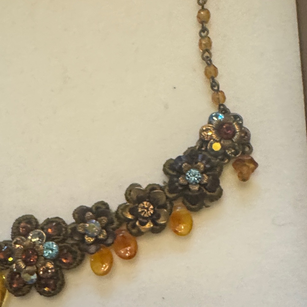Michal Negrin Floral Necklace with Yellow and Blue Accents - Picture 4 of 6